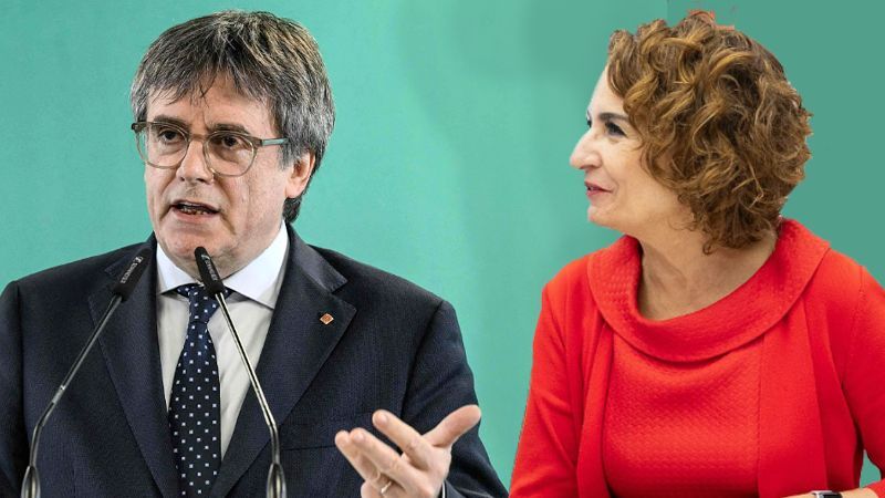Carles Puigdemont  og María Jesús Montero